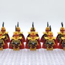10pcs Crusades Knights Golden Armor Minifigures Weapons Accessories