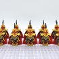 10pcs Crusades Knights Golden Armor Minifigures Weapons Accessories