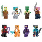 8pcs Minecraft Minifigures Tamer Ninja Fox Rogue Zombie Hunter Zombie Villager