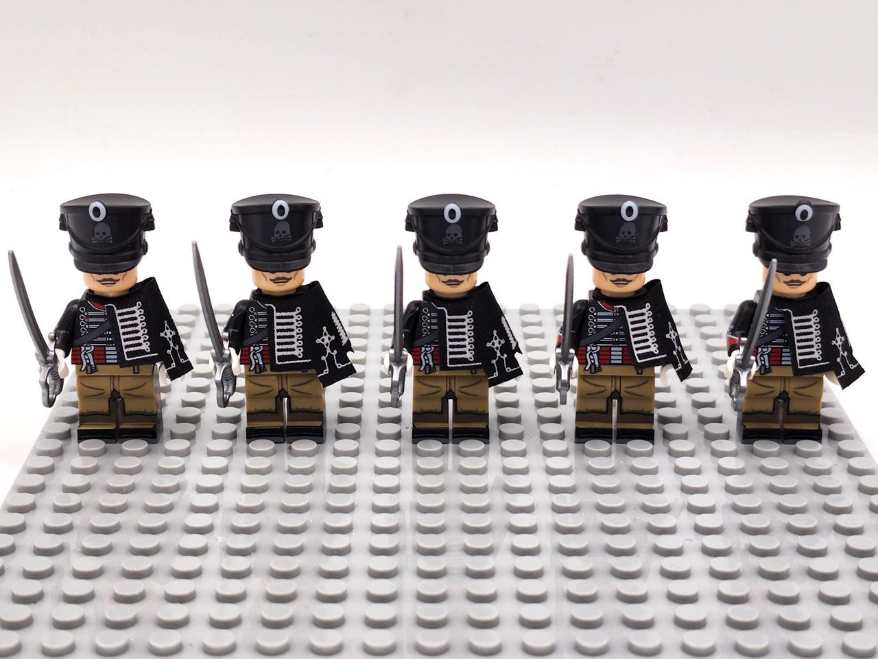 5pcs Napoleonic Wars Prussian Totenkopf Hussar Regiment Minifigures Set