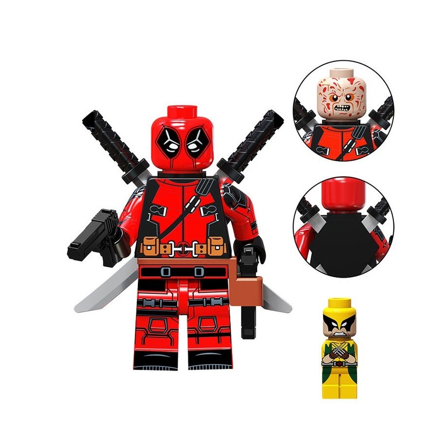 Deadpool with Wolverine X-Men Superhero Minifigures Accessories