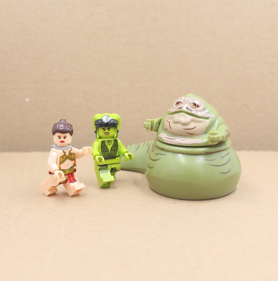 3pcs Star Wars Jabba the Hutt with Slave Girls Leia Oola Minifigures Set