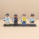 4pcs Football Soccer Players Minifigures set Messi Mbappe Ronaldo Maradona