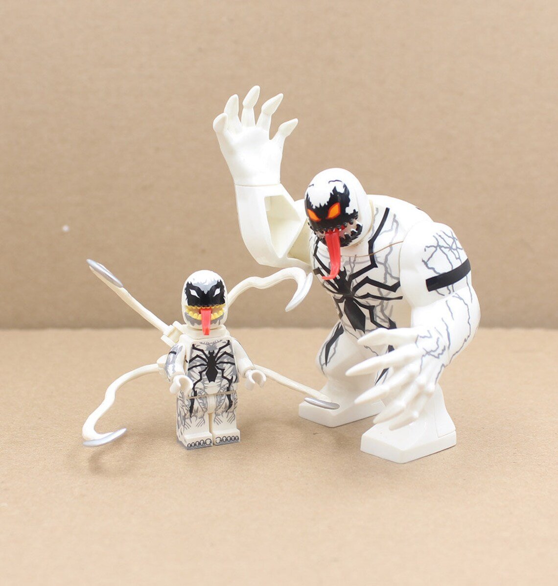 2pcs Big Size Anti-Venom and Baby Anti-Venom Marvel Spider-Man Minifigures Set