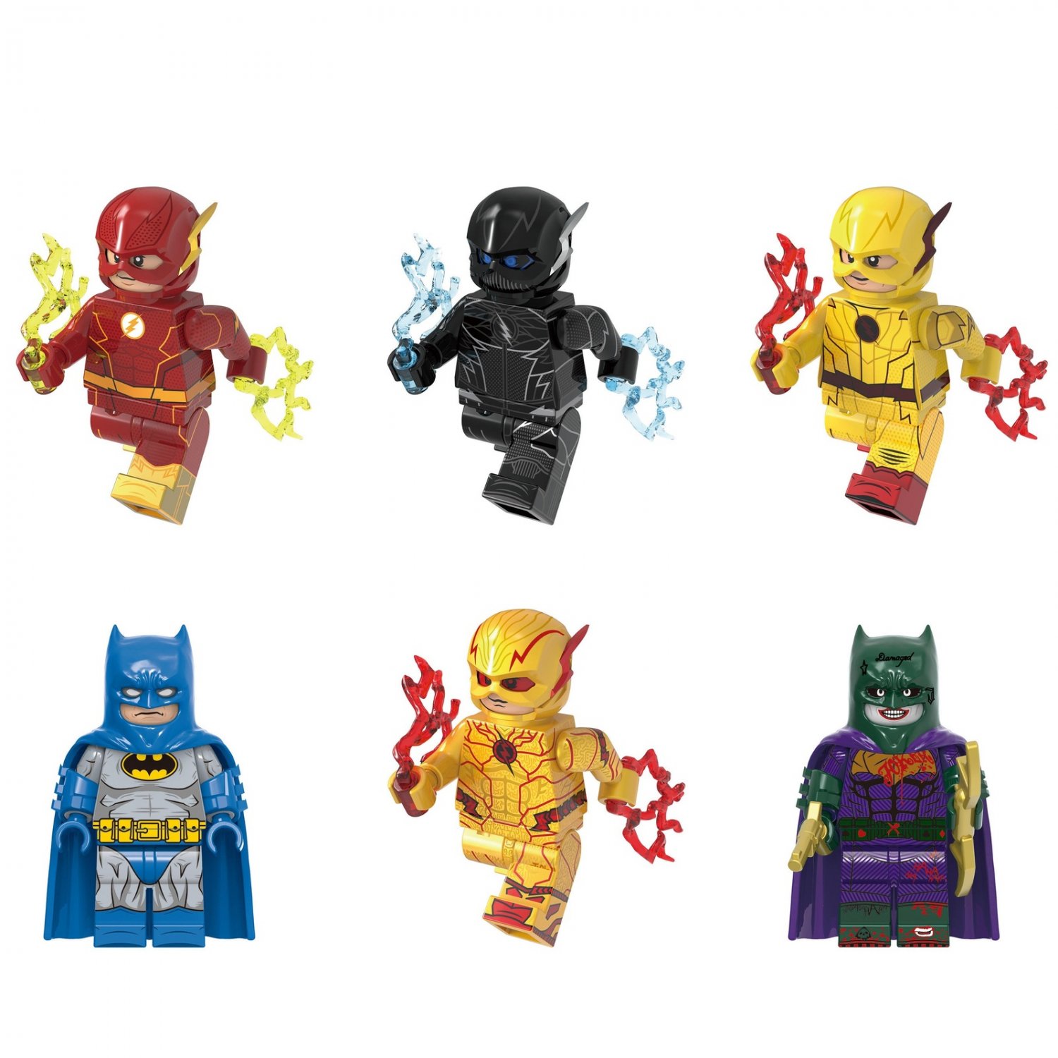 6pcs The Flash Zoom Reverse-Flash The Joker Batman Minifigures Set
