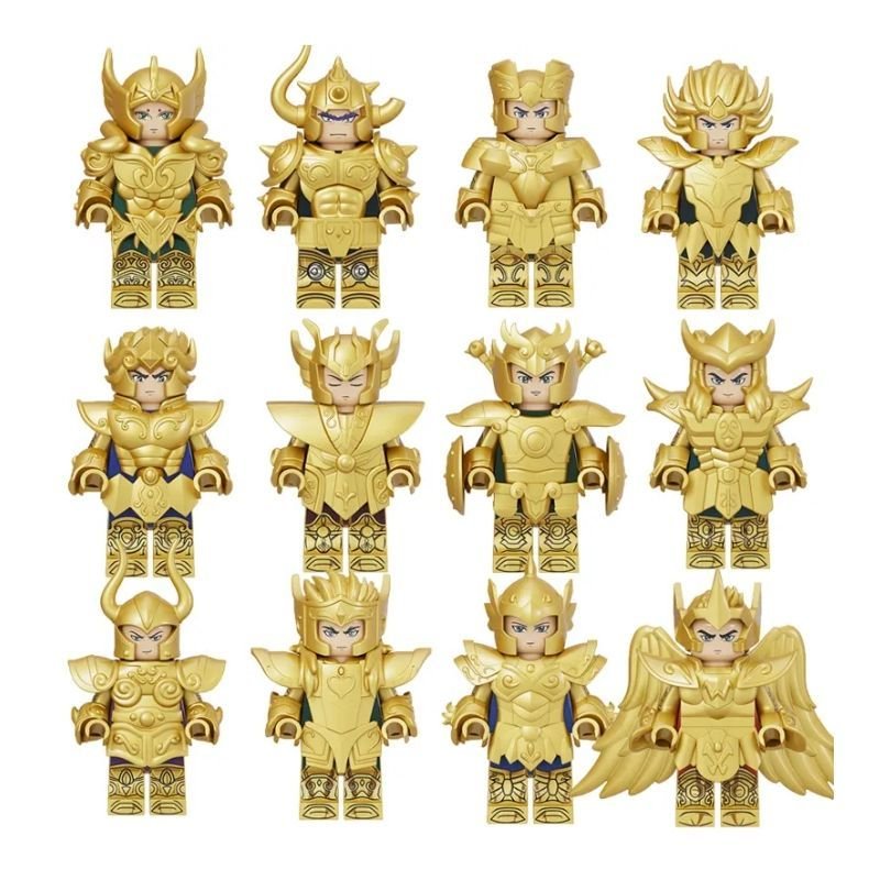 12pcs Saint Seiya Gold Saints Virgo Shaka Gemini Saga Camus Minifigures Set