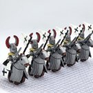 10pcs Mounted Teutonic Knights Armored Warhorse Minifigures Set