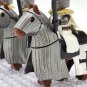 10pcs Mounted Teutonic Knights Armored Warhorse Minifigures Set