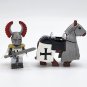 10pcs Mounted Teutonic Knights Armored Warhorse Minifigures Set