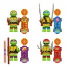 4pcs Teenage Mutant Ninja Turtles Raphael Donatello Leonardo Minifigures Set