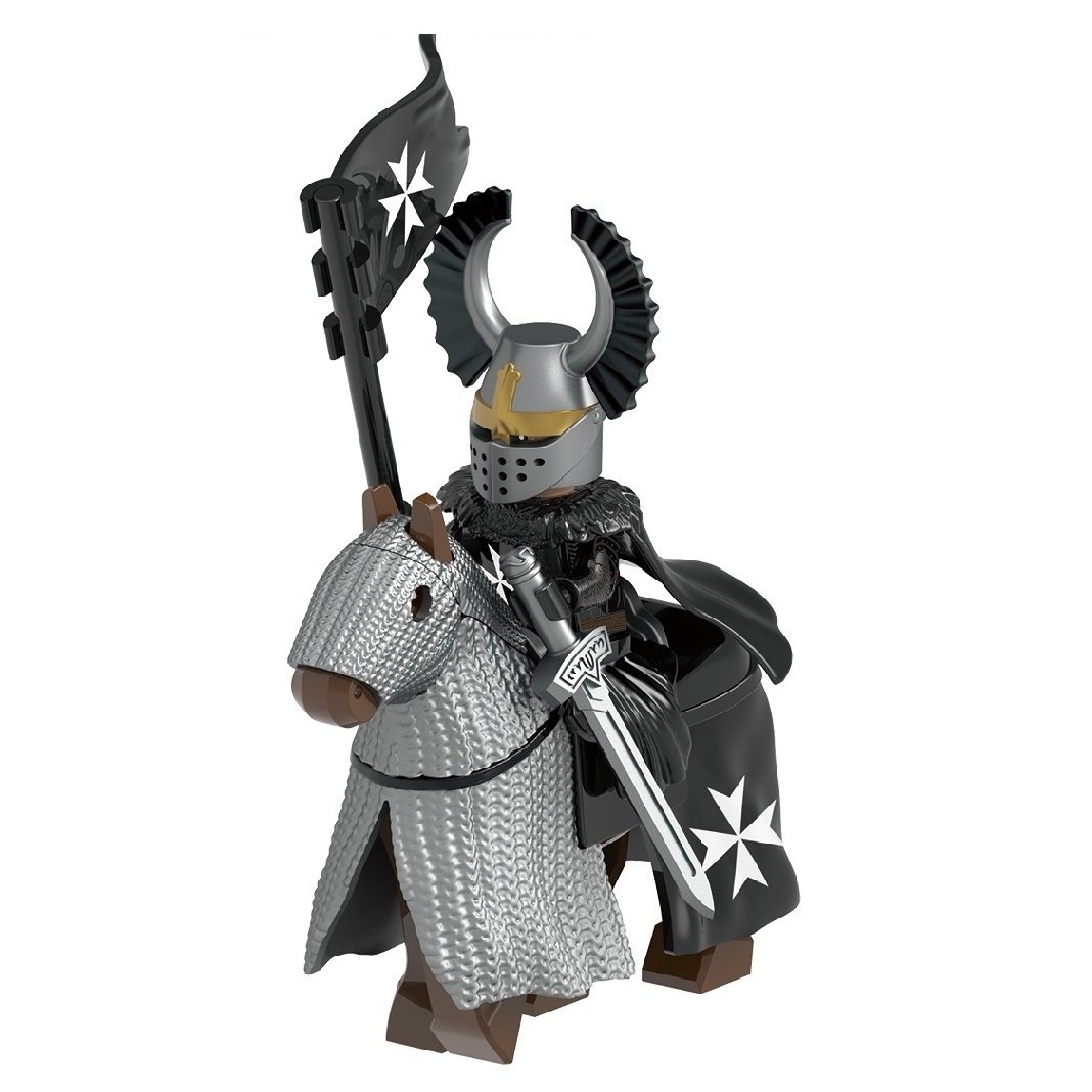 2pcs The Knights Hospitaller War Horse Flag Minifigures Weapons Accessories