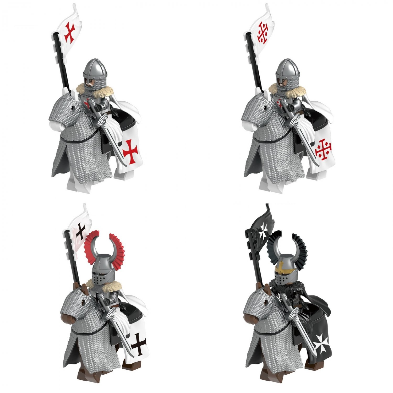 8pcs Cavalry Knight Templar Teutonic Knight the Holy Sepulchre Minifigures Set
