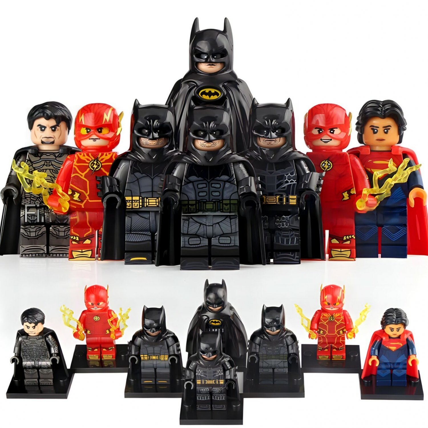 8pcs Superhero The Flash Batman Supergirl General Zod Minifigures Set