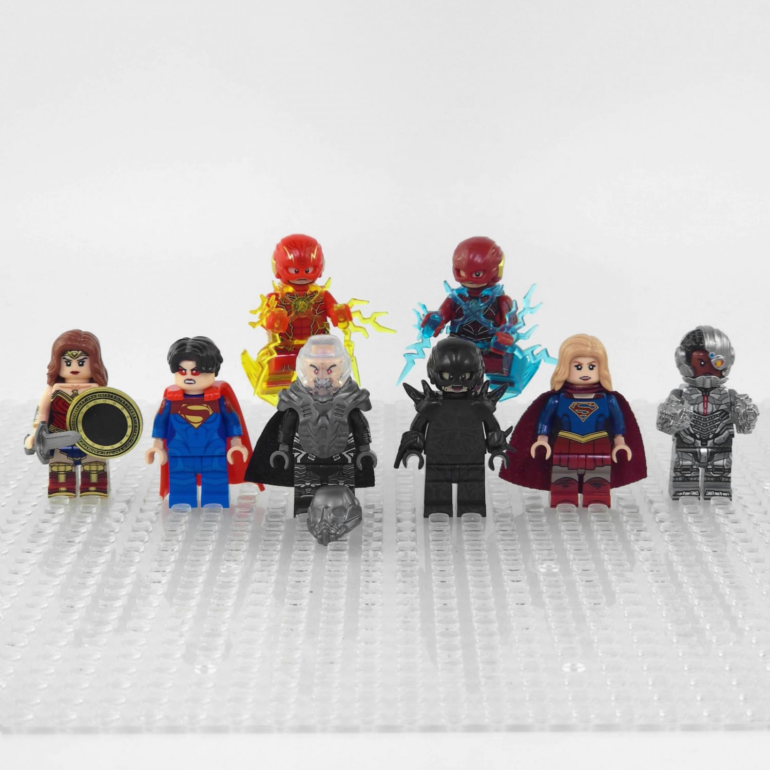 8pcs Superhero The Flash Supergirl General Zod Dark Flash Cyborg Minifigures Set