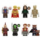 8pcs Guardians of the Galaxy Vol. 3 Adam Rocket Star-Lord Gamora Minifigures