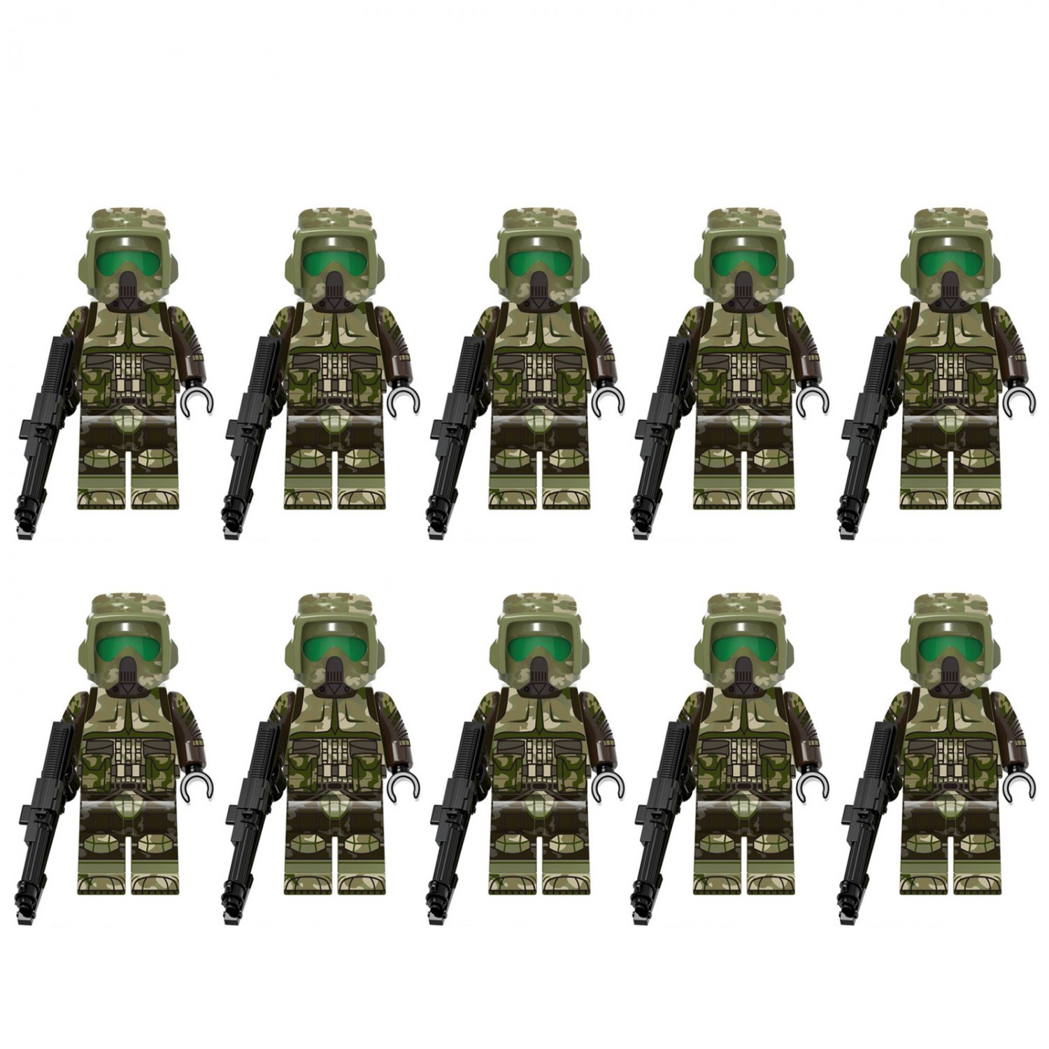 10pcs Star Wars 41st Scout Battalion Scout Troopers Minifigures Set