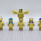 6pcs Saint Seiya Gold Saints Aiolia Aquarius Scorpio Cancer Minifigures Set