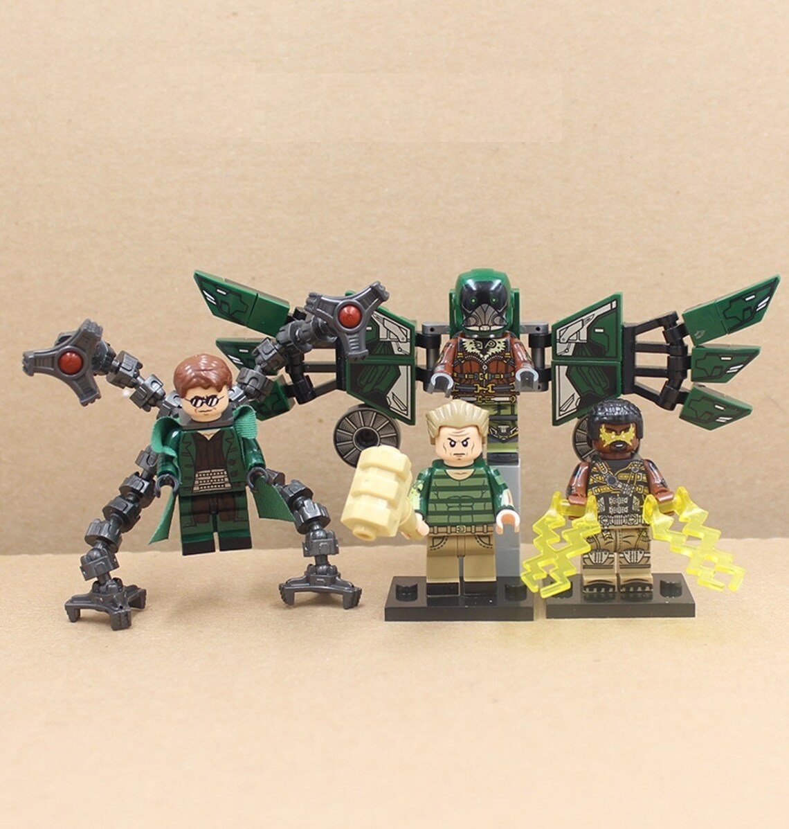 4pcs Spider-Man Villains Doctor Octopus Vulture Electro  Sandman Minifigures Set