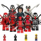 8pcs Marvel Venom Riot Carnage Anti-Venom Mrs. Chen Deadpool Minifigures Set