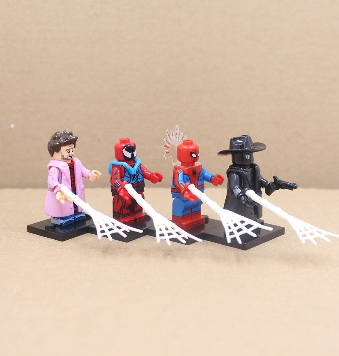 4pcs Spider-man Noir Peter B Parker Scarlet Spider Spectacular Minifigures Set