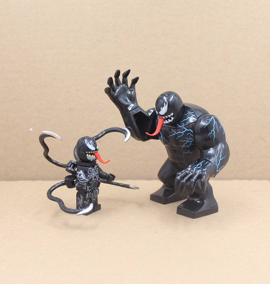 2pcs Big Size Venom and Baby Venom Marvel Spider-Man Minifigures Set