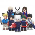 8pcs Jujutsu Kaisen Gojo Geto Rika Kento Nanami Maki Zenin Panda Minifigures Set