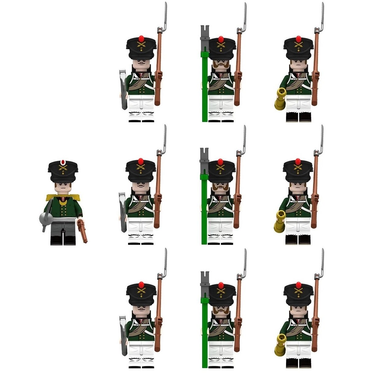 10pcs Russian Artillery Army Napoleonic Wars Minifigures Set