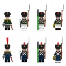 8pcs Napoleonic Wars French Artillery and Russian Artillery Soldiers Minifigures