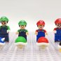8pcs Super Mario Brothers Baby Luigi Toad Tanooki Raccoon Mario Minifigures Set