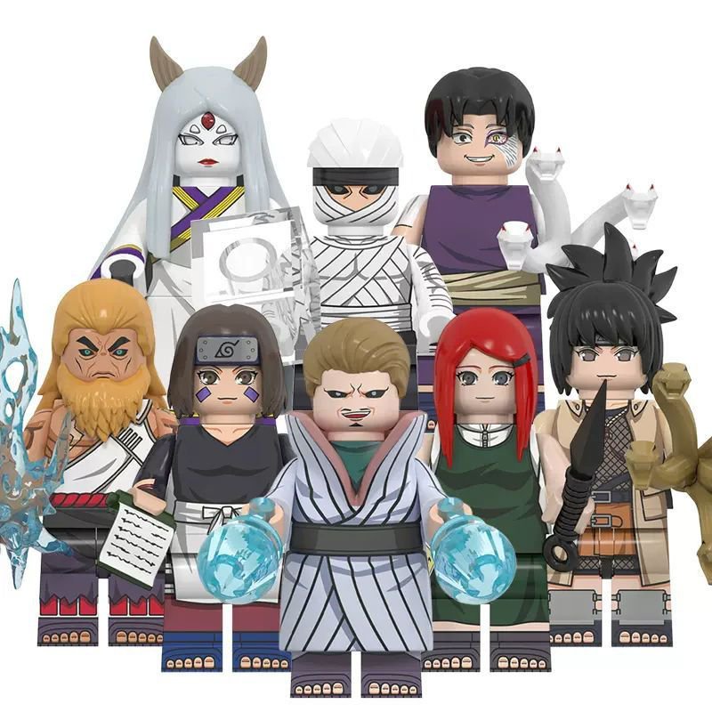 8pcs Naruto Series Kaguya Kushina Kabuto Anko Mu Gengetsu Minifigures Set