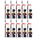 10pcs Napoleonic Wars Russian Uhlan Soldiers Minifigures Set