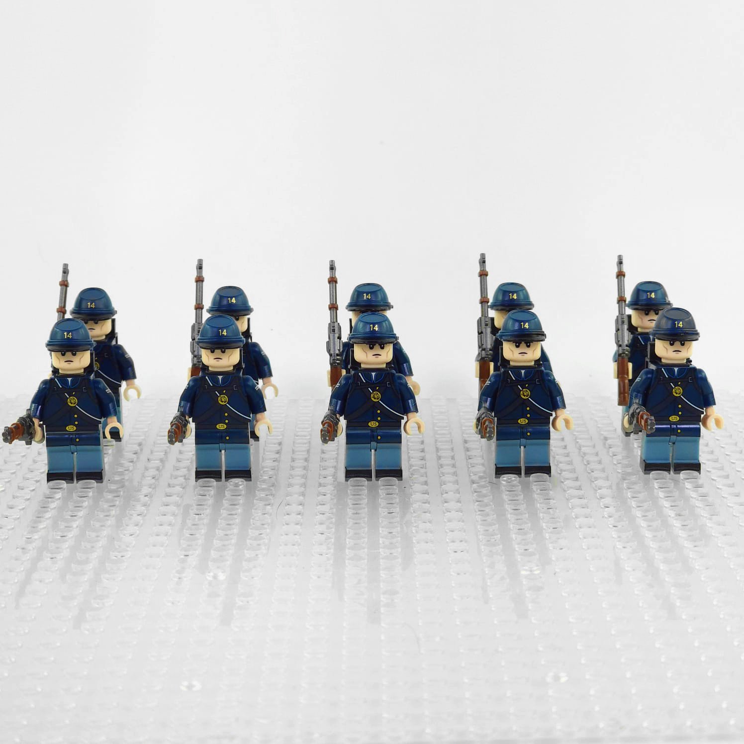 10pcs American Civil War Union Army 14th Connecticut Infantry Minifigures Set
