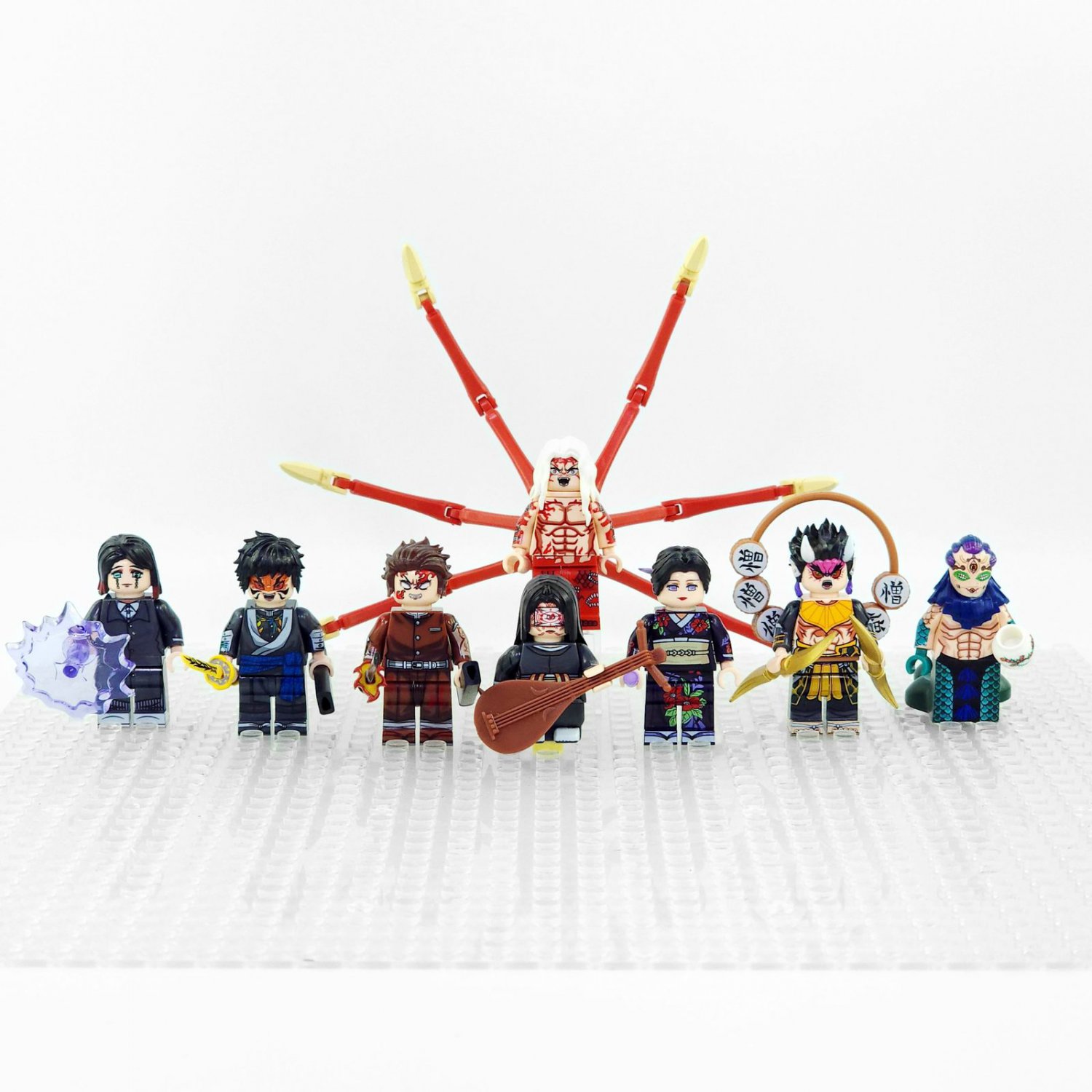 8pcs Demon Slayer Kimetsu no Yaiba Infinity Castle Muzan Minifigures Set