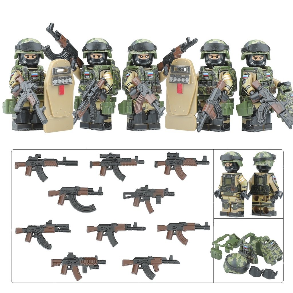 5pcs Military Russian Army FSB Federal Security Service Minifigures Toys
