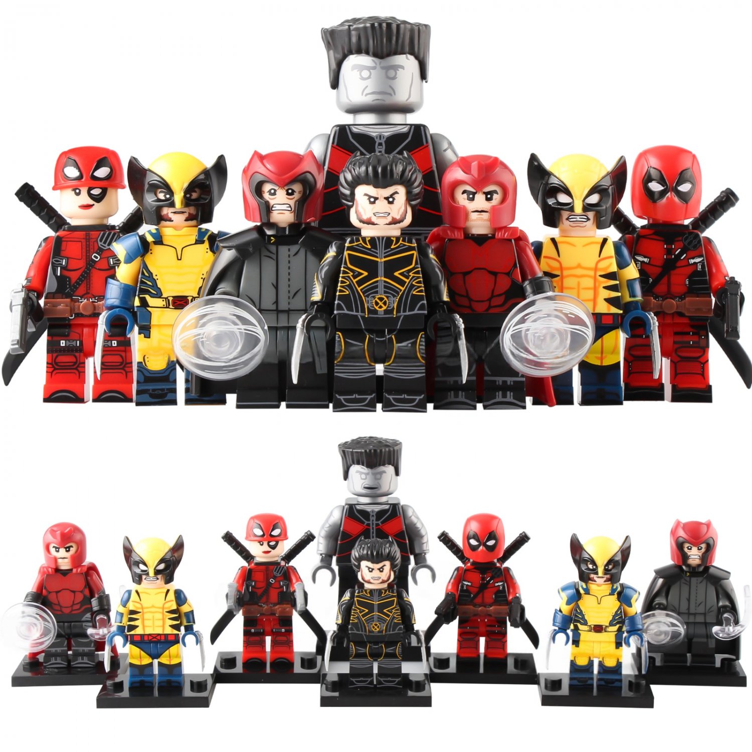 8pcs Deadpool and Wolverine X-Men Magneto Colossus Minifigures Building Toys
