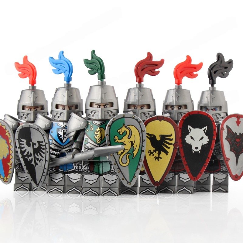 6pcs Castle Kingdoms Dragon Lion Knights Vampire Wolfpack Minifigures Minifigs