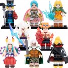 8pcs One Piece Luffy Nika Sanji Rayleigh Yamato Ace Minifigures Building Toys