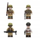 4pcs WW2 German Infantry Erwin Rommel Afrika Korps Minifigures Building Toys