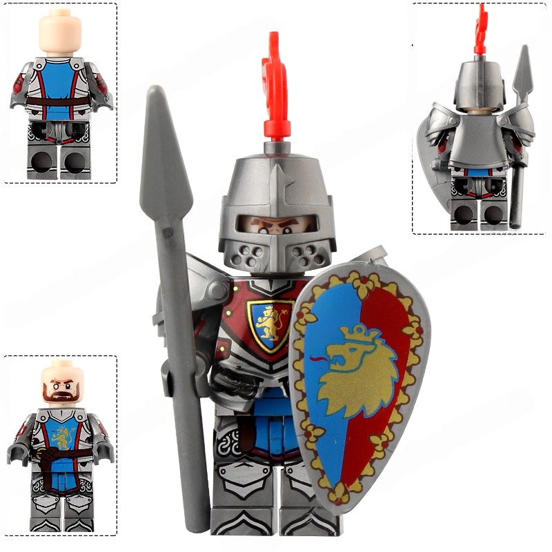 Lion Knight (Heavy armor) Castle Kingdoms Minifigures Minifigs Toy Gift