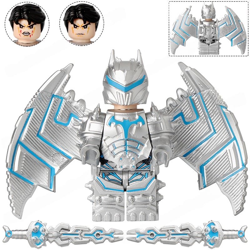 Batman Hellbat Silver DC Superhero Minifigures Weapons and Accessories