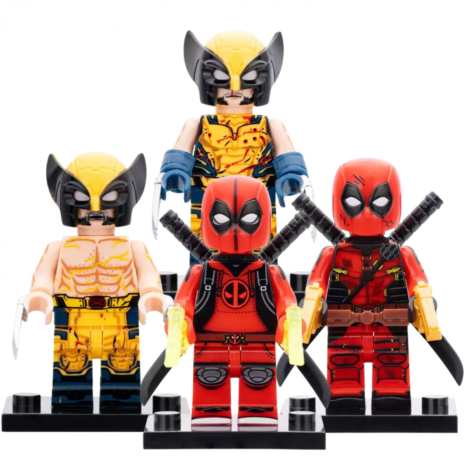 4pcs Deadpool X Wolverine Final Fight Minifigures Weapons and Accessories