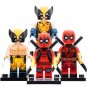 4pcs Deadpool X Wolverine Final Fight Minifigures Weapons and Accessories