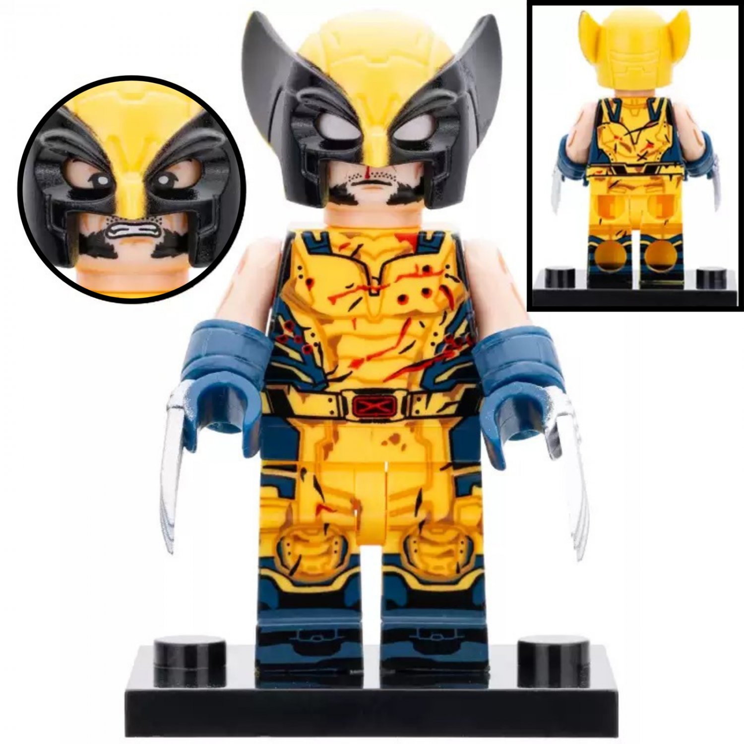 Damaged Wolverine Marvel Deadpool Minifigures Weapons and Accessories