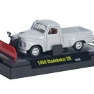 M2 Machines Auto-Trucks 1950 Studebaker 2R Pickup Truck / Plow 1/64 White Toy