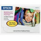 Epson Premium Photo Paper Glossy 4x6  inches 100 sheets Borderless NOS Open Box