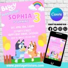 Bluey Birthday Party Digital Invitation for Girls