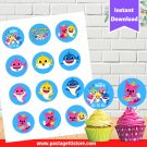 Baby Shark Cupcake Toppers Instant Download