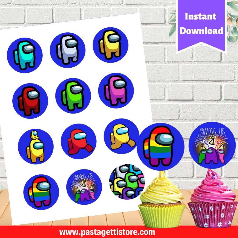 Among Us Cupcake Toppers Instant Download