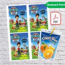 Paw Patrol Capri Sun labels Instant Download