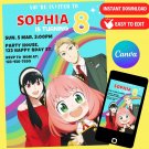 Spy x Family Anya Birthday Invitation Template Spy x Family Anya Birthday Invitation Template